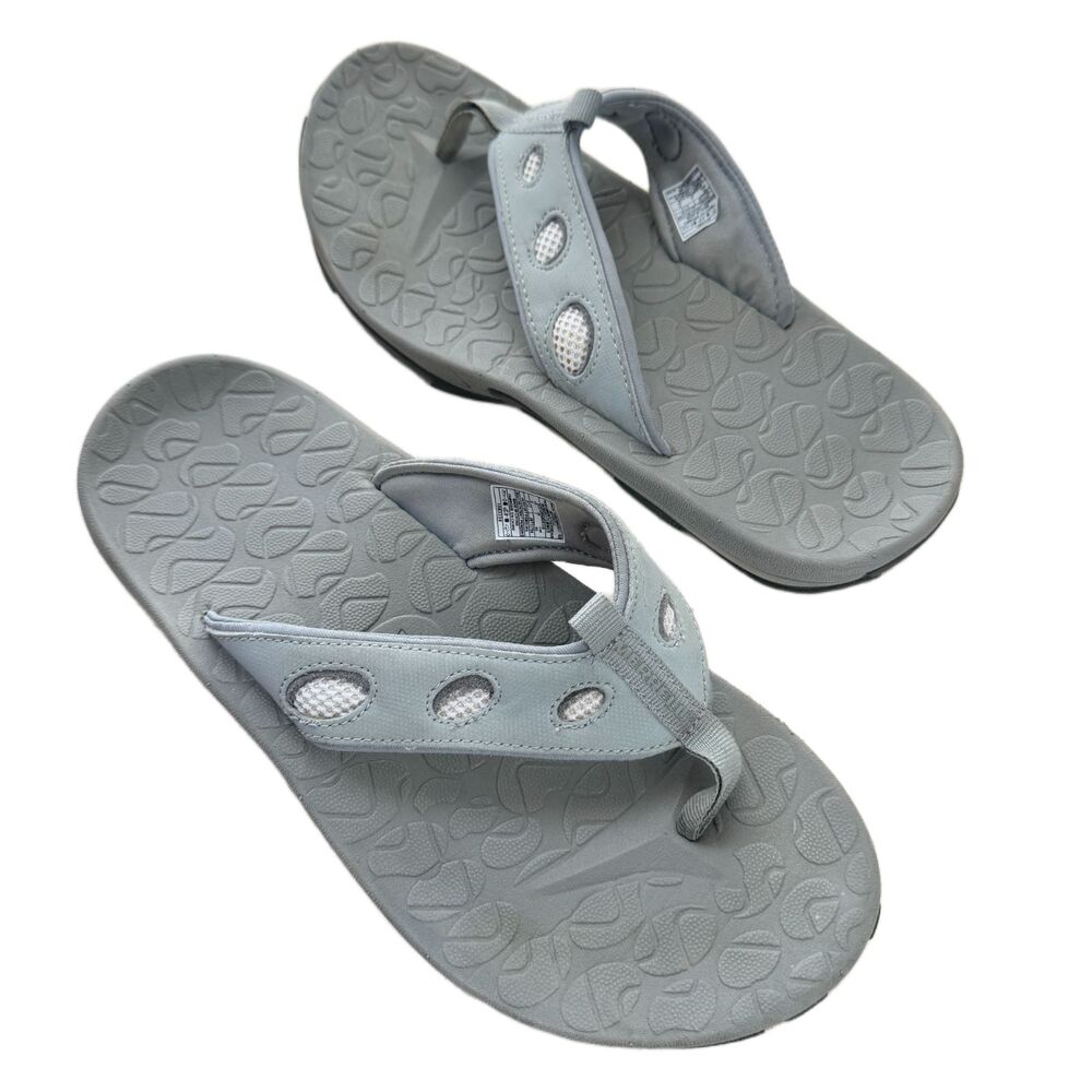 Merrell Sandals Flip Flops Womens 9 Gray Slip On Footbed Shoes Beach Comfy